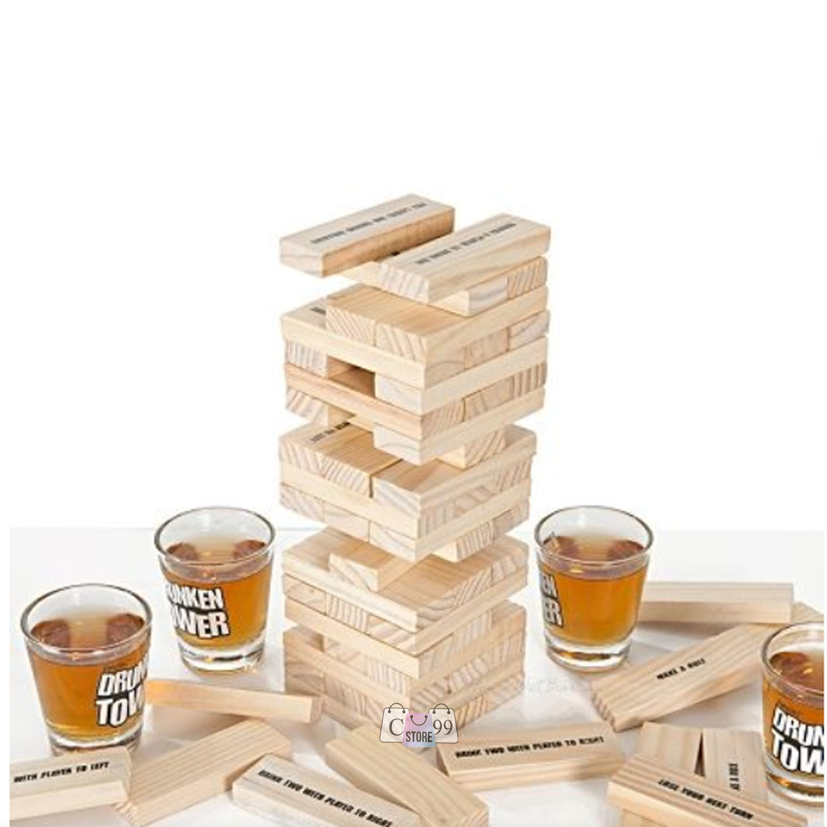 Jenga Juego de Copas Para Beber Drunken